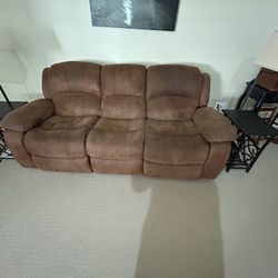 Brown Living Room Recliner Sofa