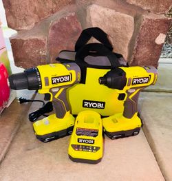 RYOBI ONE+ 18V 2-Tool Combo Kit + Impact Driver + 18v Drill + 2-1.5AH Batteries & Charger + Bag New