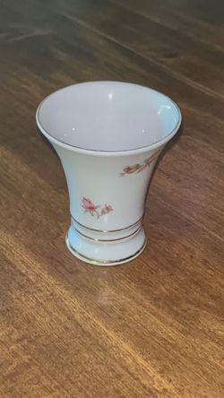 White Porcelain Vase with Floral Detail