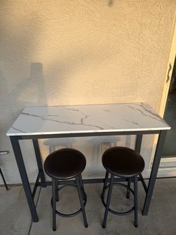 Bar Table with Two Stools Set