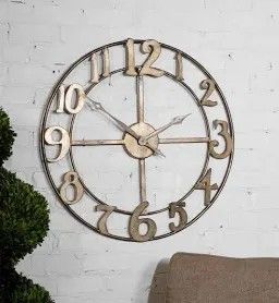 32" Metal Clock (Delevan/Brass)