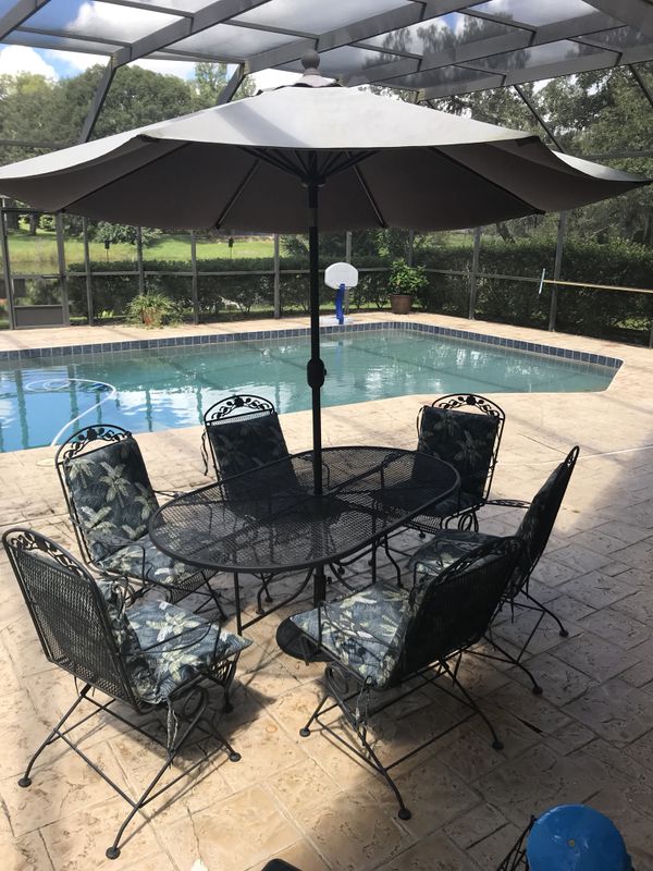 Wrought Iron Table Chairs And Umbrella For In Longwood Fl Wrought Iron Table Chairs And Umbrella Longwood Fl