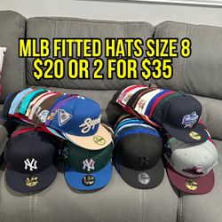 MLB New Era 59fifty Fitted Hats Size 8  Many To Choose From Priced To Sale 