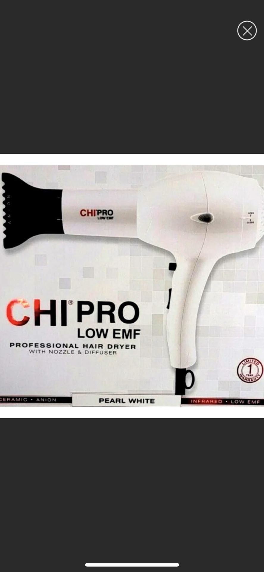 Chi Pro Professional Hairdryer Low EMF No Box