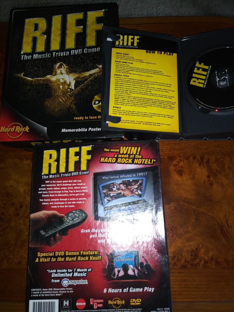 Board Game. Riff Music Trivia