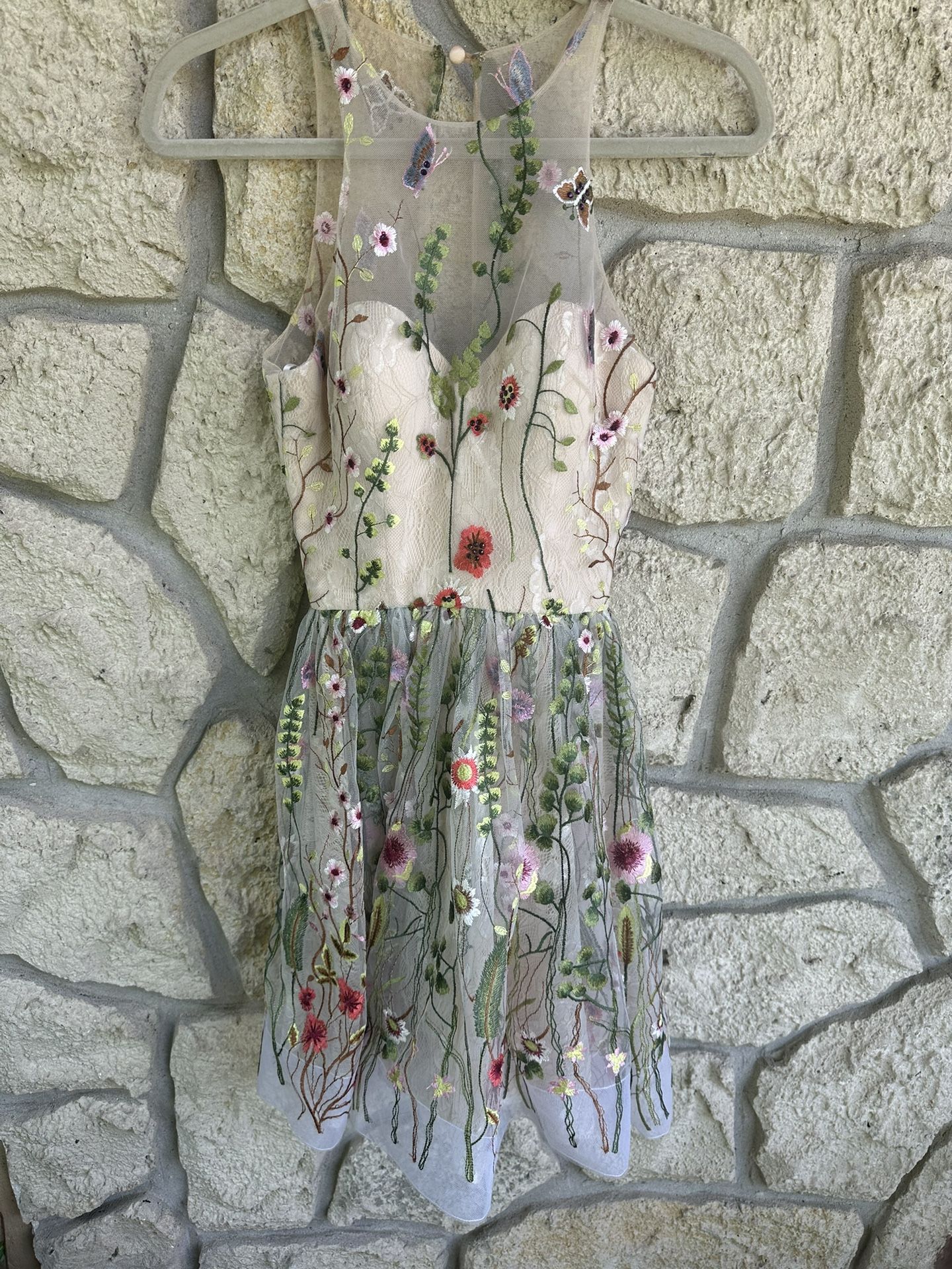 Embroidered Floral Camille La Vie Dress - Size 00