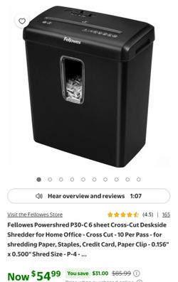 Fellowes Powershred P30-C Cross-Cut Paper Shredder
