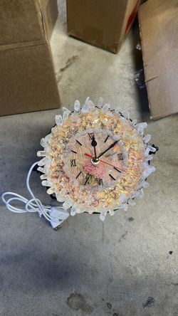 Crystal Clock with Lamp Decorative Desk Clock