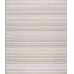 Beverly Rug Beige Striped Indoor Outdoor  8x10