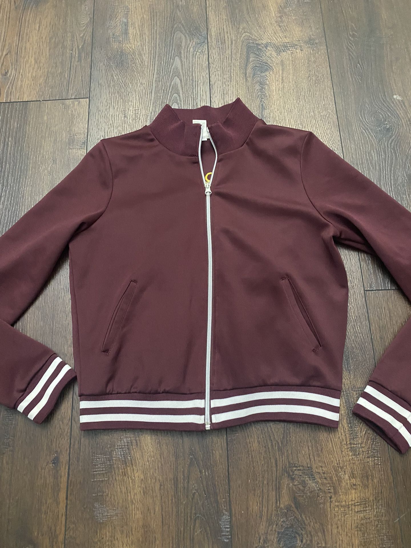 Womans Burgundy Zip Up Jacket Sweater Size Médium By Wet Seal Japan #15