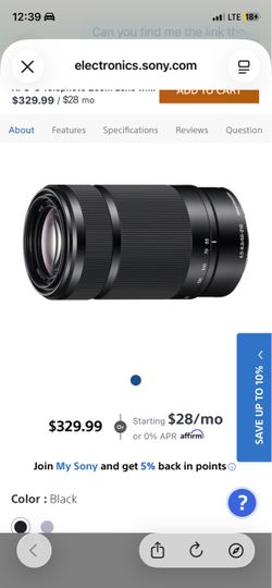Brand new Sony E 55–210mm F4.5–6.3 OSS lens