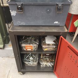 Toolboxes With Tons Of Nuts And Bolts 
