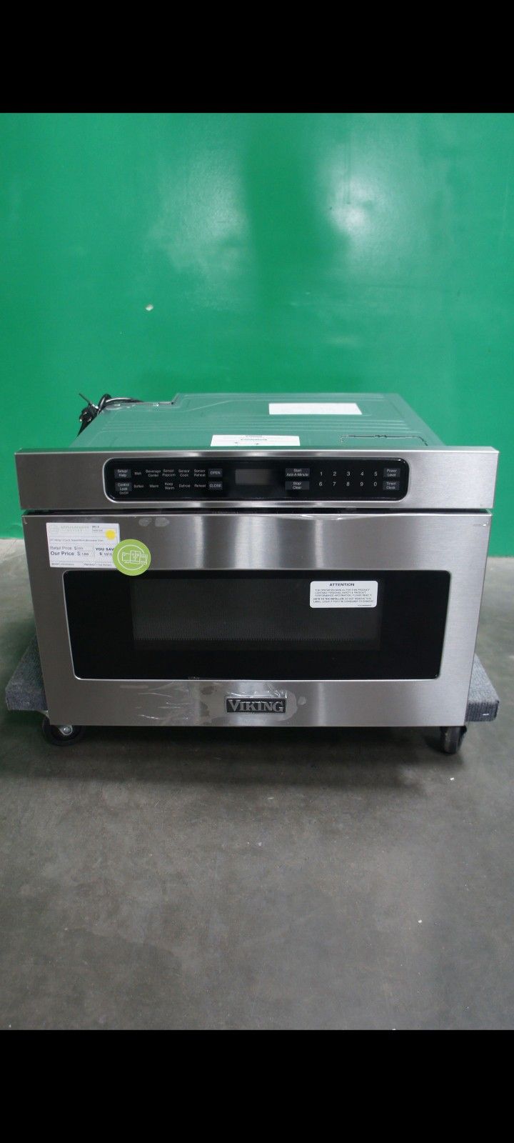 VIKING 24 Inch Wide 1.2 Cu. Ft. 1000 Watt Undercounter Drawer Microwave