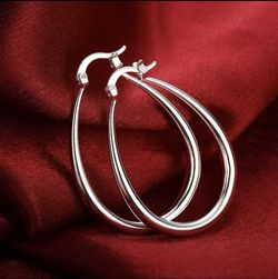 925 Silver U Shaped Hoop Earring