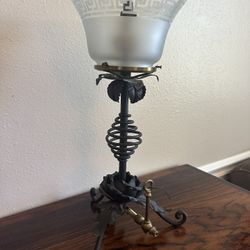 Antique original Gas Lamp 1800's With flower design
