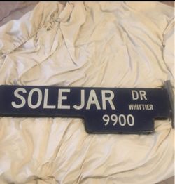 Perfect Gift for the Hot Rodder; Vintage Double Sided Porcelain Whittier Street Sign with Bracket: