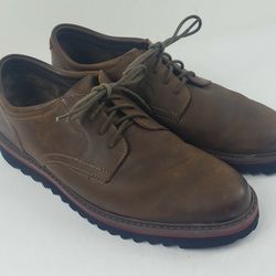 Johnston & Murphy Mens Plain Toe Shoes Brown Leather 25-6520  Size 10 M