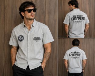 Men's West Coast Choppers Short-Sleeve Button-Down Shirt