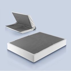 ZINUS No Assembly Metal Box Spring, 9 Inch White Mattress Foundation, Sturdy Metal Structure, Twin XL