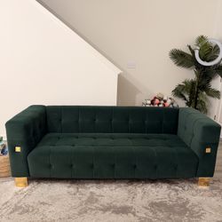Green velvet sofa 