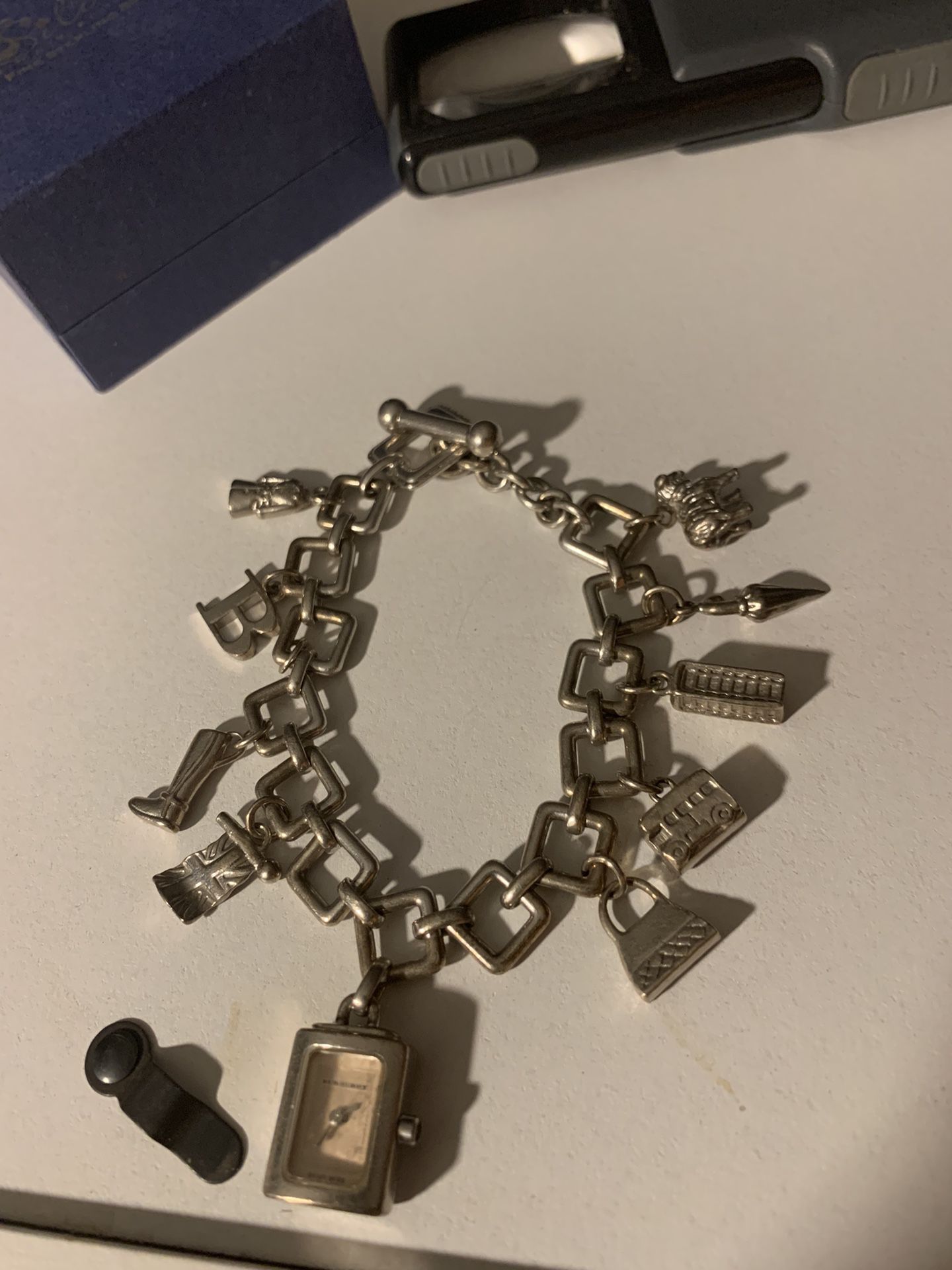 Silver BB Bracelet Swiss Made (missing One Charm)