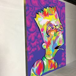 Canvas wall decoration 30”x42”. Brand new we can make it in different sizes, from  4.5”x4.5” to 30”x66”, Wood frame and sprayed with glossy clear coat