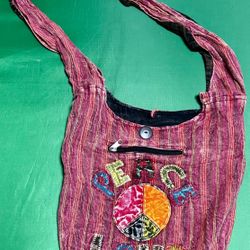 Crossbody Hippie, Purse, Handbag, And Backpack Made In Nepal Piece Sign Pr