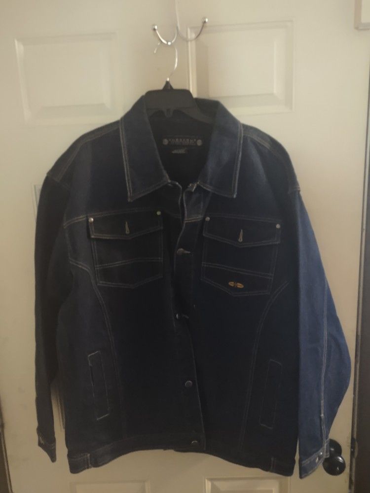 Very Nice Jean Jacket Knockout Sportswear Brand Size XL