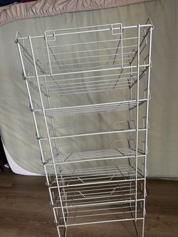 White Metal Wire Shoe Rack 6-Tier