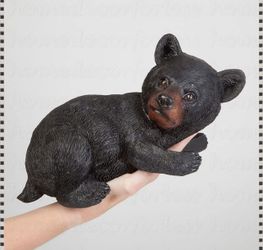 Playful Black Bear Cub Climbing Up a Tree Animal Tree Hugger Garden Statue