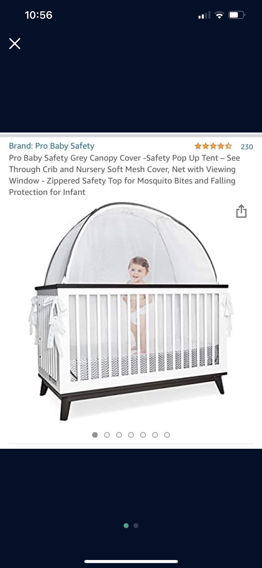 Baby/toddler crib tent