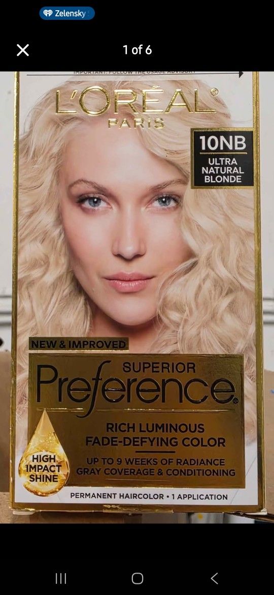 L'Oreal Paris Superior Preference Fade-Defying Permanent Hair Color, 10NB Ultra Natural Blonde