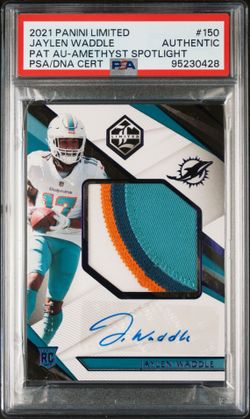2021 Panini Limited Miami Dolphins Rookie Jaylen Waddle RPA /25 QUAD COLOR PATCH