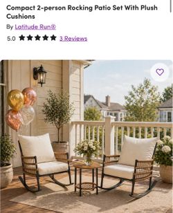 Patio rocking chairs and table. BRAND NEW. BOX UNOPENED.