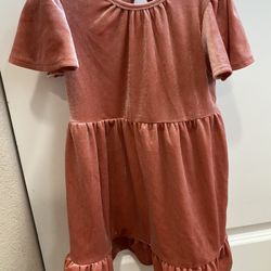 Girls Sz 3T Velvet Peachy/pink Dress 