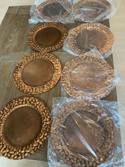 Jan Barboglio Vintage Hammered Copper Chargers - set of 8