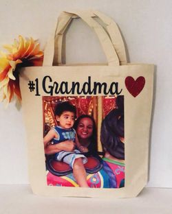 Personalized photo tote bag