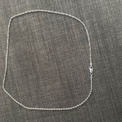 14K White Gold 18 Inch Rope Chain