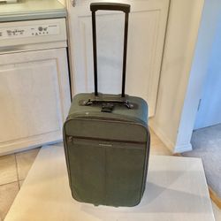 Preowned Samsonite Rolling Luggage Carry-On Suitcase Forest Green Expandable Lightweight