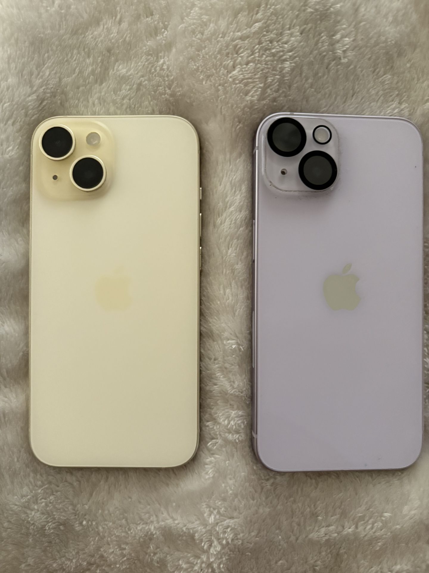 Yellow Iphone 15 Purple iPhone 14