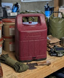 Vintage Coleman Propane Lantern with Hard Shell Case – Model 5154A Series