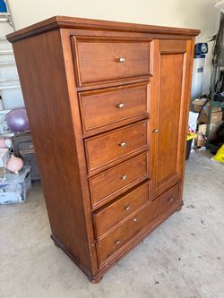 Wood Armoire Dresser with Drawers and Cabinet
