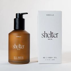 NO.2 VANILLA BODY OIL SHELTER SKIN ORGANIC NON TOXIC EWG CERT GLASS BOTTLE SEAL.   RETAILS $65 PLUS TAX