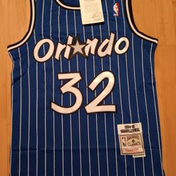 Shaquille O'Neal Orlando Magic Blue With White Pinstripes Jersey 