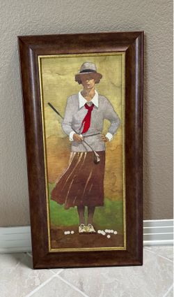Vintage Style Female Golfer Framed Art by B. Miller
