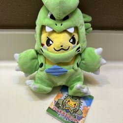 New Pikachu In A Tyranitar Poncho Pokemon Plush