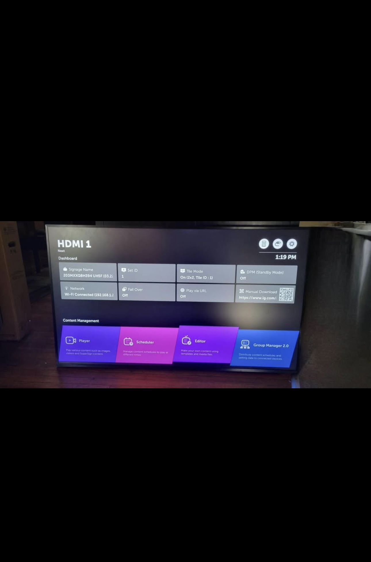 LG UH5J Series 55” Display