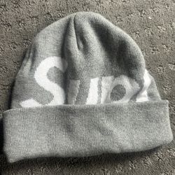 Supreme Big Logo Beanie 'Grey'