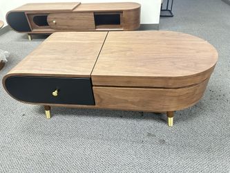 Hernest Extendable Wood Coffee Table, 51”-64”W