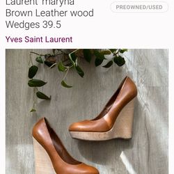 Authentic YVES SAINT LAURENT WEDGE 8.5